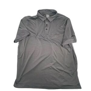 Callaway Polo Shirt Mens XL Black White Striped Opti-Dri Logo Short Sleeve Golf